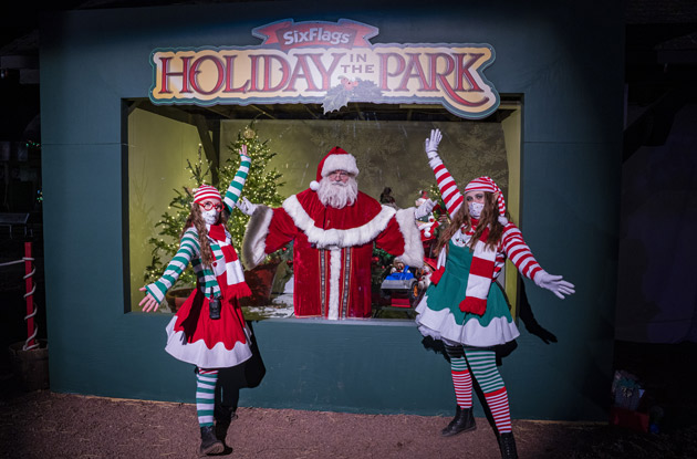 socially distant santa claus at six flags great adventure