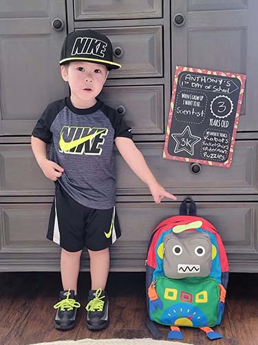 anthony fan favorite first day of school photo contest winner