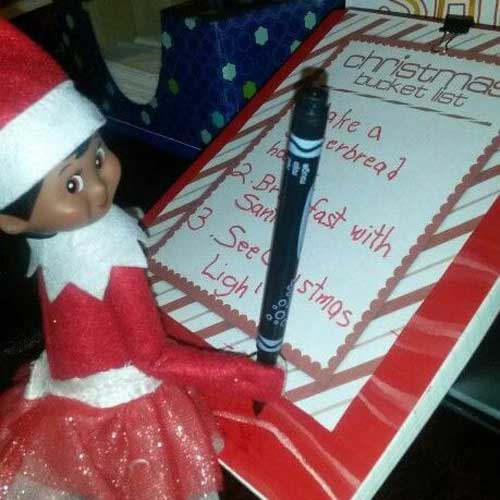 elf on the shelf christmas bucket list