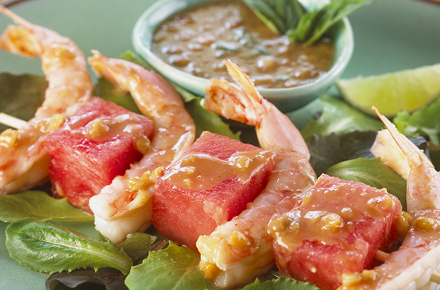 shrimp and watermelon sate